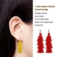 thumbnail image 3 of Qarigey Pendientes de borla Candelabro de 4 capas Estilo vintage bohemio Étnico largo Tribal Joyería exagerada Oreja colgante Adorno Regalo Ropa, zapatos y accesorios Miscelánea Rojo, 3 of 6