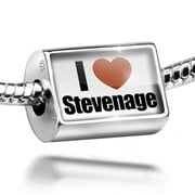 Neonblond Charm I Love Stevenage region: East of England, England 925 Sterling Silver Bead