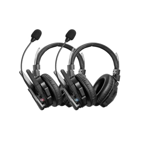 SYNCO Xtalk XMax2 Sistema de intercomunicación inalámbrico full-duplex con 2 auriculares de doble oreja (2,4 GHz) Diseño de dispositivo maestro aleatorio para comunicación en equipo, grabación de pelí
