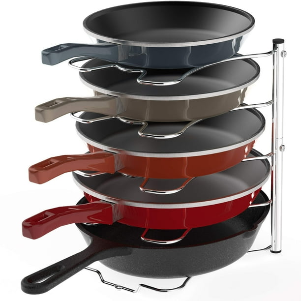 Simple Houseware Kitchen Pantry Pan and Pot Lid Organizer Rack Holder, Chrome Walmart