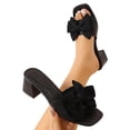 thumbnail image 3 of FRSASU Women's Bow Flat Sandals Casual Dressy Open Toe Ankle Strap Summer Vacation Slides Shoes Black, 3 of 8