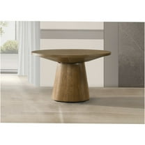 JERFIT 29 Inch Round Coffee Table with Pedestal Base, Modern Walnut Sofa Table for Living Room, Sturdy MDF and Rubber Wood Design