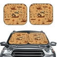 thumbnail image 2 of Disketp 2 Piece Brown Mushrooms Pattern Windshield Sunshades,Folding Windshield Sun Shade For Car Suv Trucks Sedan,Blocks Uv Rays Sun Visor Protector-Medium, 2 of 7