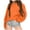 Orange, variant on Girls Oversized Crewneck Sweatshirts Kids Fashion Fleece Drop Shoulder Pullover