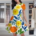 thumbnail image 2 of Vibrant Floral Summer Pattern Design Women's Classic Swing Skater Dress Casual Work Party Cocktail Dresses, 2 of 6