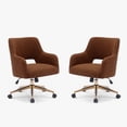 thumbnail image 6 of WestinTrends Swivel Vanity Office Chair with Wheels (Set of 2), Rust Orange, 6 of 12