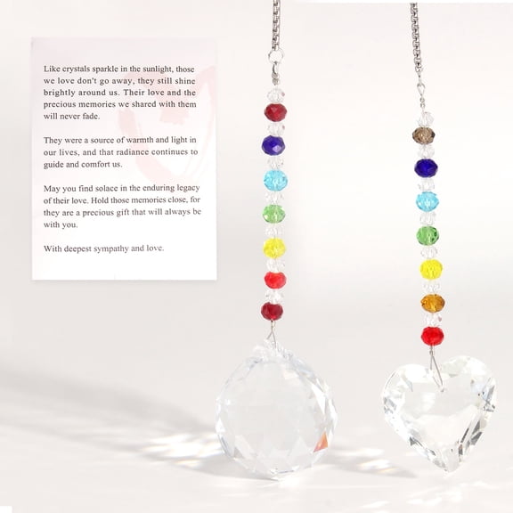 Style-Carry 2 Pack 15-inch Crystal Ball Prism Suncatchers, Colorful Rainbow Hanging Sun Catchers for Indoor Home Decor, Gift for Women