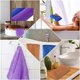 thumbnail image 3 of Esponja de baño africana de 3 piezas Esponja de baño exfoliante larga de red africana Esponja de baño para ducha Limpiador de espalda para uso diario (naranja, púrpura, negro) JAMW Sencillez, 3 of 5