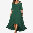thumbnail image 3 of Women's Solid Long Sleeve Knit Split Dress Ladies Bodycon Pullover Party Clubwaer Dresses Clothing Plus Size, 3 of 5