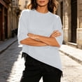 thumbnail image 5 of Juniors Lace Spandex Tshirts Tops for Women Short Elbow Sleeve Loose Fit Basic Summer Fall Tee 2026, 5 of 9