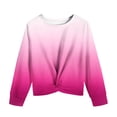thumbnail image 5 of FAIWAD Girls Casual Twist Front Sweatshirt Tie Dye Printed Long Sleeve Crop Pullover Teen Lightweight Daily School Clothes, 5 of 6