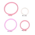thumbnail image 4 of 4 PC Cross Stitch Embroidery Frame Supplies Pink Square Hoop, 4 of 8