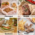 thumbnail image 7 of Highcool 100pcs Parchment Paper Square Sheets 9.84" x 9.84" Oil-absorbing Dry Food Wrapping Paper for Sandwich Baking Paper Liners Picnic Basket Bread Hamburger Wrap Kitchen, Wood Color, 7 of 7