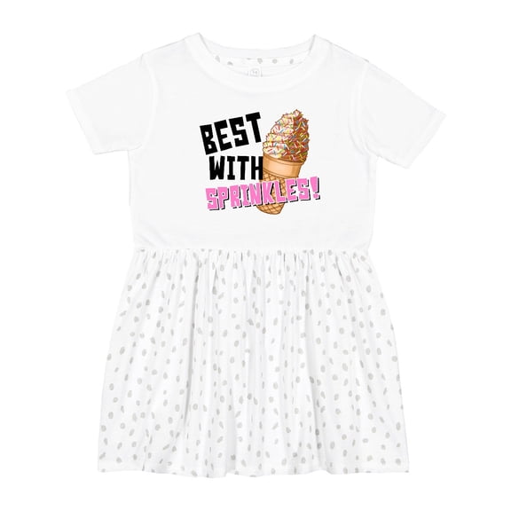 Inktastic Best with Sprinkles Ice Cream Twist Cone Girls Toddler Dress