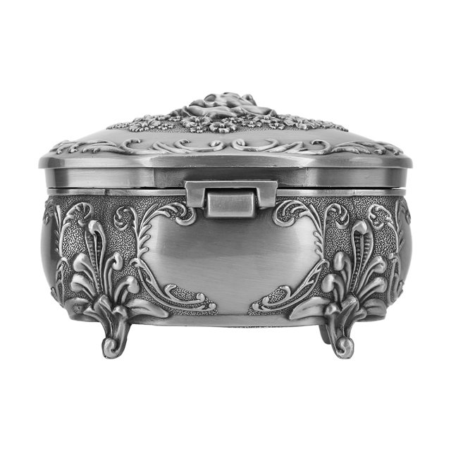 Joyero organizador de almacenamiento de joyería de aleación de zinc portátil antiguo retro para el día de San Valentín para regalo ideal para fiesta de cumpleaños para ANGGREK Otros