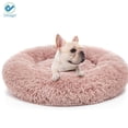thumbnail image 3 of Deago Soft Plush Pet Bed For Dogs & Cats Fur Donut Round Beds Cushion Pets Warm Mat (Pink, 19.7"), 3 of 8