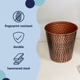 thumbnail image 5 of happimess Axel Modern Minimalist Hammered Steel 2-Gallon Wastebasket, Antique Copper, HPM1110B, 5 of 7