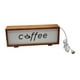 thumbnail image 3 of Marco de letrero de café con lámpara de mesa de luz 10.24x2.36x3.94 "Decoración decorativa de la estación de café para restaurantes de cocina de café Color de madera, 3 of 8