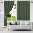 thumbnail image 4 of Nanqianyi Blackout Grommet Top Curtains 2 Panel Set, 52" W x 96" L, Thermal Insulated for Living Room/Bedroom Drapes, Green, 4 of 8