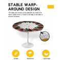 thumbnail image 2 of Xmas Tree Christmas Table Cloth, Round Fitted Tablecloths with Elastic Edge, Red Green Black Snowflake Wipeable Waterproof Table Cover for Kitchen Wedding 36-44 Inches, 2 of 6