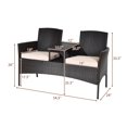 thumbnail image 3 of Gymax Patented Cushioned Rattan Wicker Patio Conversation Set w/ Loveseat Table Mix Brown, 3 of 10