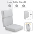 thumbnail image 4 of Aoodor 4-Piece Outdoor Chair Cushions 45 x 22 x 4 Inch Patio Furniture Seat Cushion - Light Gray, 4 of 10