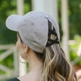 thumbnail image 4 of Howard's Adjustable Gray Stonewashed Ponytail Baseball Cap for Women and Men, 4 of 5