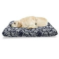 thumbnail image 1 of Navy Blue Pet Bed, Floral Arrangement Botanic Foliage Pattern Japanese Composition Eastern, Chew Resistant Pad for Dogs and Cats Cushion with Removable Cover, 24" x 39", Dark Blue White, by Ambesonne, 1 of 4