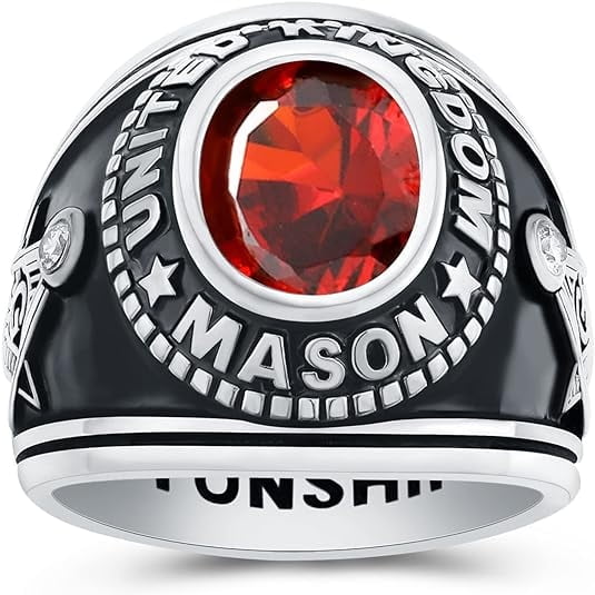 Custom Class Rings Fully Personalized Class Rings for Women High School 925 Sterling Silver Rings Women's Class Rings Size 5-15 Graduation Rings for Women Cubic Zirconia Birthstone Rings