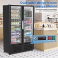 thumbnail image 3 of Aoile Commercial Display Refrigerator 25.5 Cu.Ft, Double Glass Door Upright Merchandiser Beverage Cooler with Wheels & LED Lighting, 3 of 8