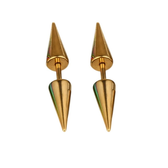 1Pc Men Boys Titanium Steel Spike Stud Earring Punk Rock Piercing Stud Steel Rivets Earring