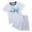 Summer set78-Light Gray, variant on Toddler Boys 2-Piece Summer Casual Outfit Striped Print Short Sleeve T-Shirt & Shorts Set,Sizes 2-3 Years