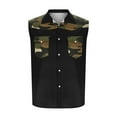 thumbnail image 5 of VBTAPA Cargo Shirts for Men Casual Summer Sleeveless Button Down Shirt Summer Beach Vacation Tank Tops Camo Hiking Shirts with Multi-Pockets on Sale Black XXL, 5 of 6