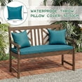 thumbnail image 3 of SHANNA Outdoor Bench Cushion with 2 Pillowcase, Waterproof Garden Bench Cushions for Outdoor Furniture, Patio Porch Swing Replacement Seat Pad with Ties, Blue, 48"x18"x3", 3 of 12