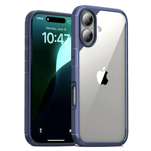 Defense Armor Series for iPhone 16 Case Anti-Scratch TPU+PC Clear Back Shell - Grey