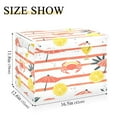 thumbnail image 5 of Yayeee Collapsible Cube Storage Bin with Lid Fabric Closet Decorative Basket with Handles, Striped Crab, 5 of 7