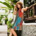 thumbnail image 2 of Easygdp Mandala Colorful para Vestido Transpirable de Mujer, Vestido Suelto de Manga Corta con Pliegues y Bolsillos para el Verano, 2 of 7