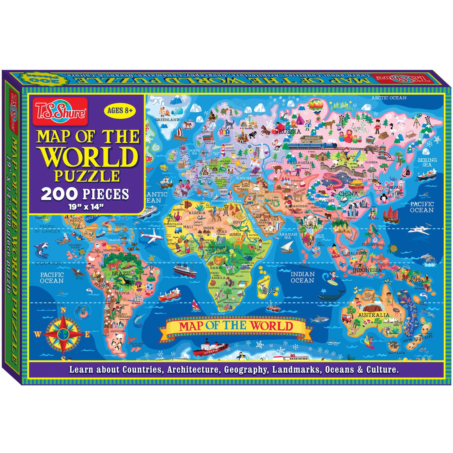 T S Shure Map Of The World Jigsaw Puzzle 200 Pieces Walmart  T S Shure Map Of The World Jigsaw Puzzle 200 Pieces Walmart
