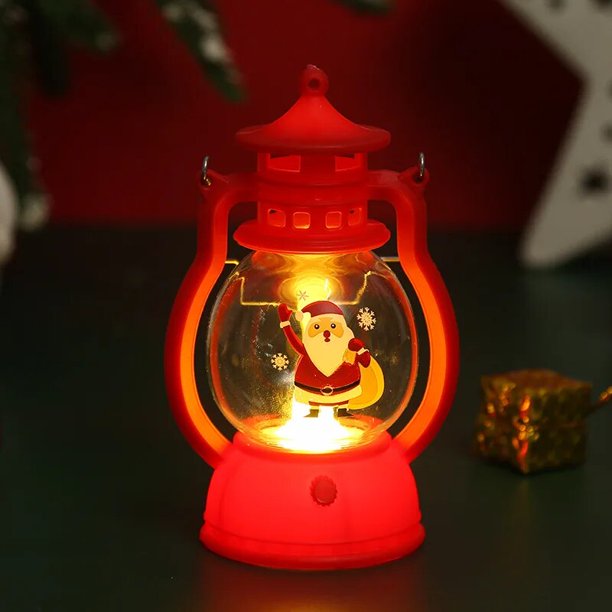 Lámpara decorativa de Navidad para el hogar, farol de luz LED de Papá Noel, decoraciones navideñas para el hogar, regalo de Papá Noel, 2023