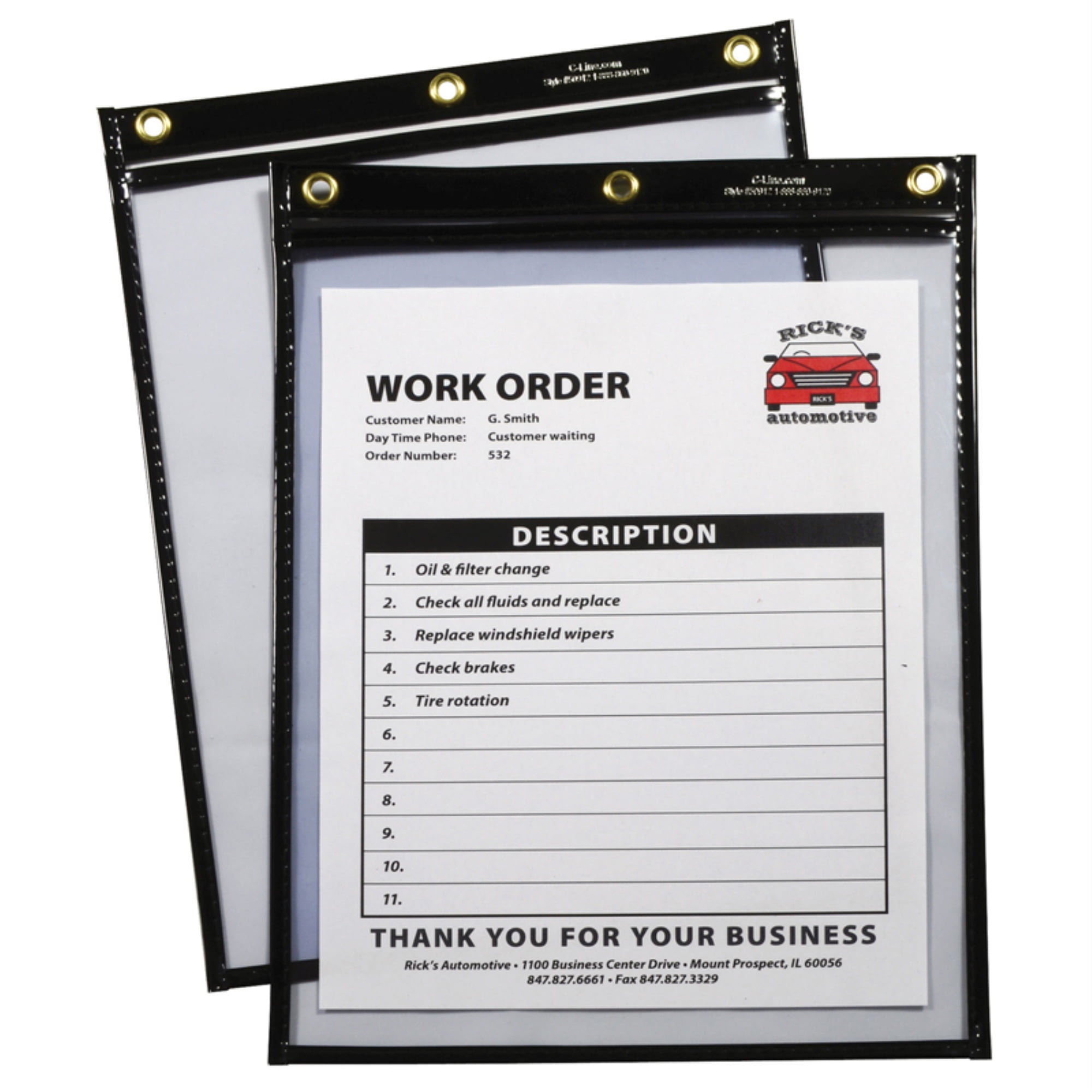 C-Line Shop Ticket Holders with Straps,Stitched,Black,Both Sides Clear 9" x 12" C-Line Shop Ticket Holders with Straps,Stitched,Black,Both Sides Clear 9" x 12"