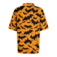 thumbnail image 3 of Mohiass Womens Halloween Shirts on Clearance Lapel Scary Bat Polo Shirt Button Collared Funny Skull Tops Wicking Horror Witch Blouses Orange S, 3 of 4