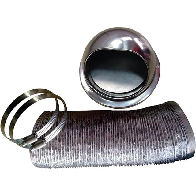 Outside Vent Kit with Damper for Dryer, Stainless Steel