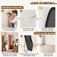 thumbnail image 5 of Antok 76"x36" Teardrop Full-Length Mirror with Stand - Elegant Floor Mirror, Shatterproof, Freestanding/Wall Mount, for Bedroom, Dressing Room, Reinforced Black Frame, 5 of 9