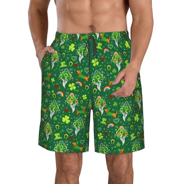 Fotbe St. Patrick's day Trajes de Baño Estampados para Hombre, Shorts de Verano de Secado Rápido, Ropa de Playa, Bañadores-XX-Large