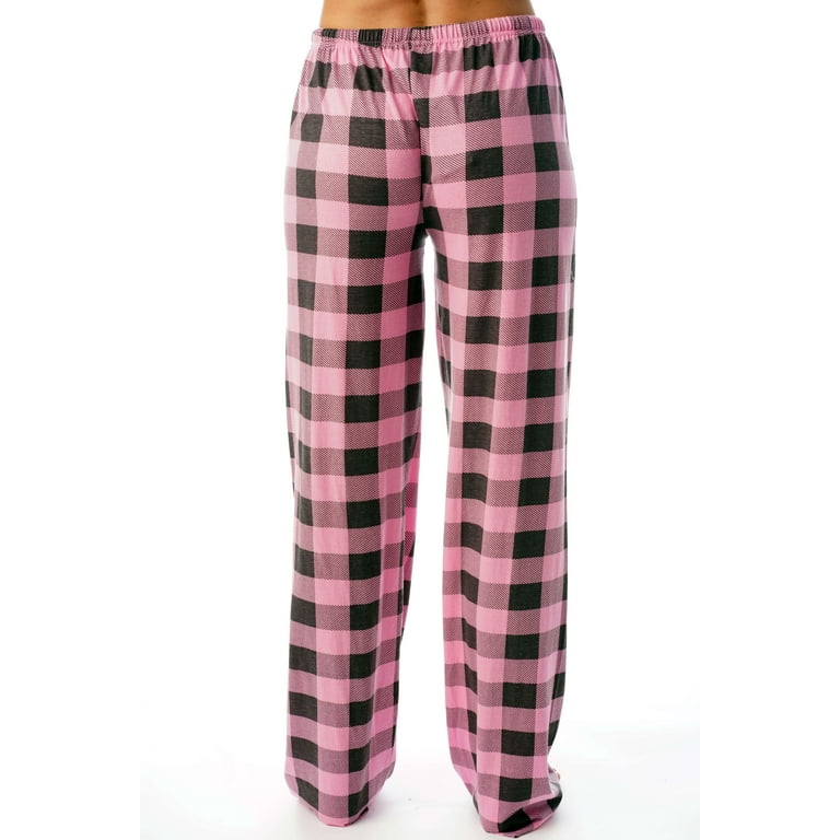 Just Love Women Buffalo Plaid Pajama Pants Sleepwear. (Pink Charcoal  Buffalo Plaid, Small)