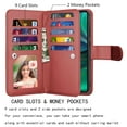 thumbnail image 3 of For Motorola Moto G Stylus 5G 2025 Wallet Case with Card Holder for Women Men, Leather Wallet for Moto G Stylus 5G 2025 Case, Tekcoo Detachable Magnetic Kickstand Cover with Wrist Strap, Wine Red, 3 of 8