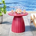 thumbnail image 5 of Round Metal Outdoor Patio Side Table, Steel Accent End Table for Garden Yard Balcony Deck, 5 of 7