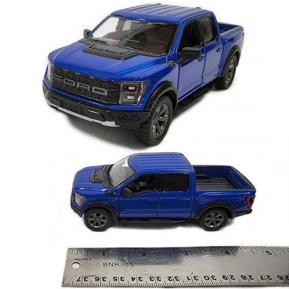 Melissa & Doug Kinsmart 5" Die-cast Play Vehicle: 2022 ford F-150 Raptor (Blue) 1/46 Scale