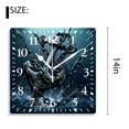 thumbnail image 2 of 14 Inch Wall Clock Battery Operated Silent Clock Decorative for Office, Kitchen, Outdoor, Living Room，Nautical Board in Ocean Waves Cute Pattern, 2 of 4