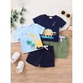 thumbnail image 3 of Suagox Toddler Boy Summer Outfit Animal Beach Print Short Sleeve Pocket T-Shirt with Cargo Shorts for 0-24 Months and 2-3 Years Old Boy, 3 of 10